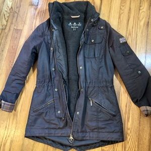 Women’s Hooded Sherpa Lined Barbour Jacket US 6